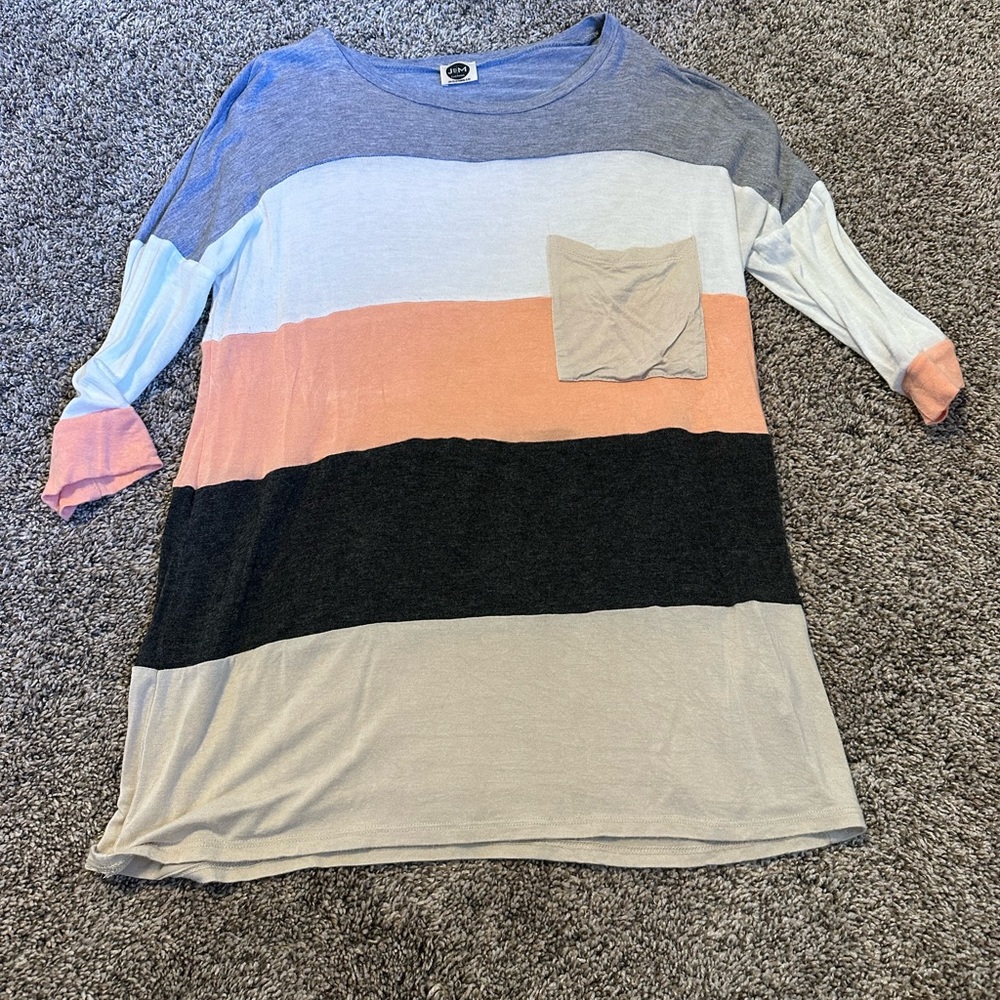 Small soft striped long sleeve top